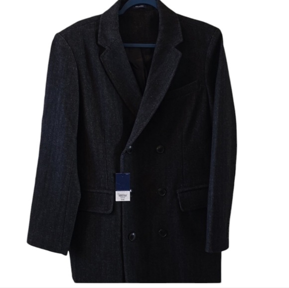 STAFFORD MENS CLASSIC BLACK & GRAY COAT SIZE MEDIUM - Picture 1 of 16